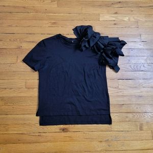 FashionNova Black Ruffle Sleeve Top